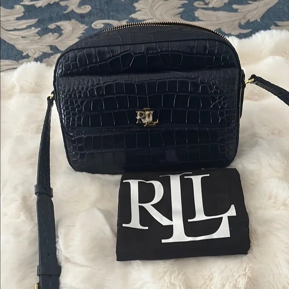 NWO New unused Blue Crocodile Embossed Crossbody Bag - Picture 1 of 3